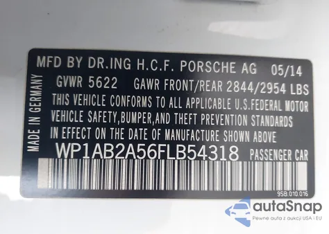 2015 Porsche Macan S z USA, uszkodzony, nr VIN WP1AB2A56FLB54318